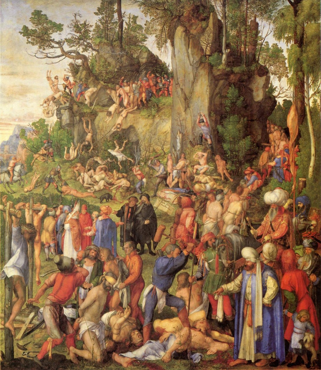 Tyska: Marter der zehntausend Christen De tiotusen människornas martyrium av Albrecht Dürer