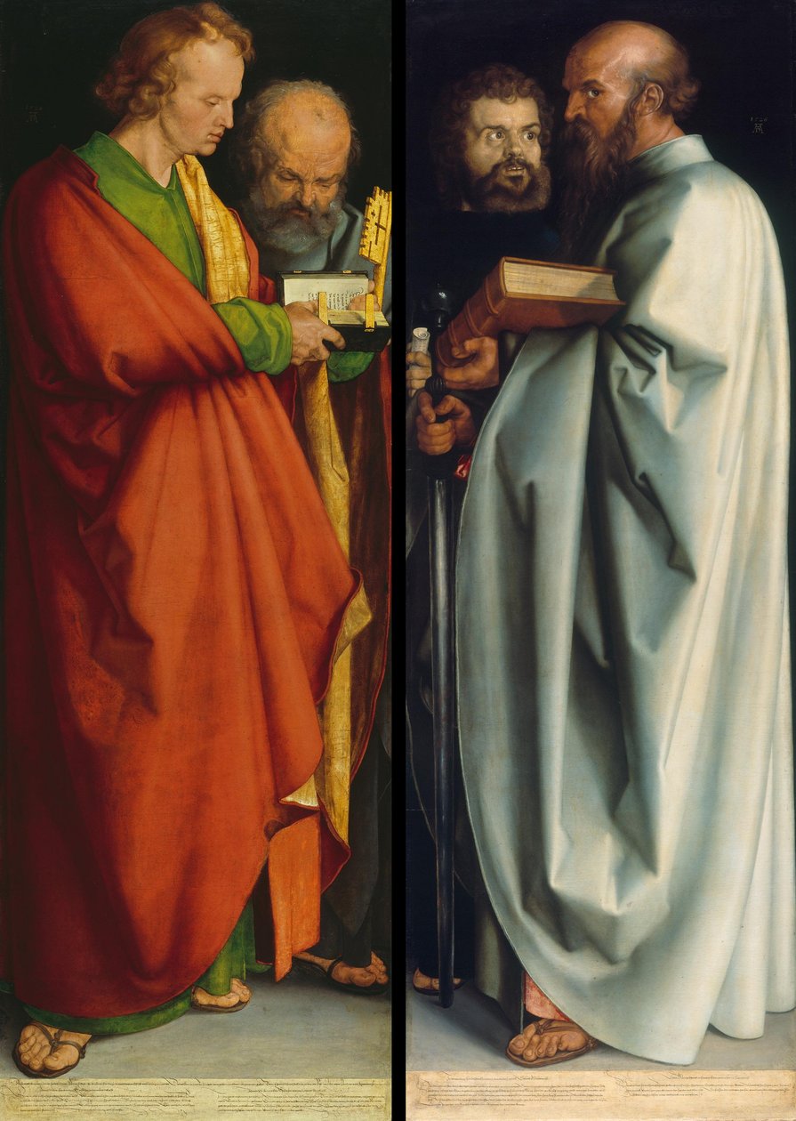 Tyska: Vier Apostel De fyra apostlarna av Albrecht Dürer