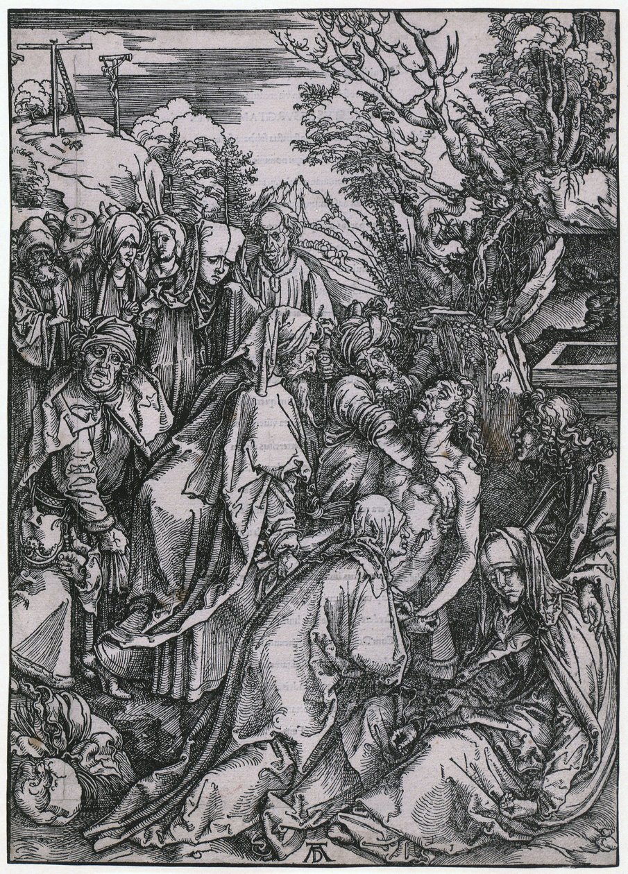 Kristi gravläggning, blad 10 i serien ”Den stora passionen” av Albrecht Dürer