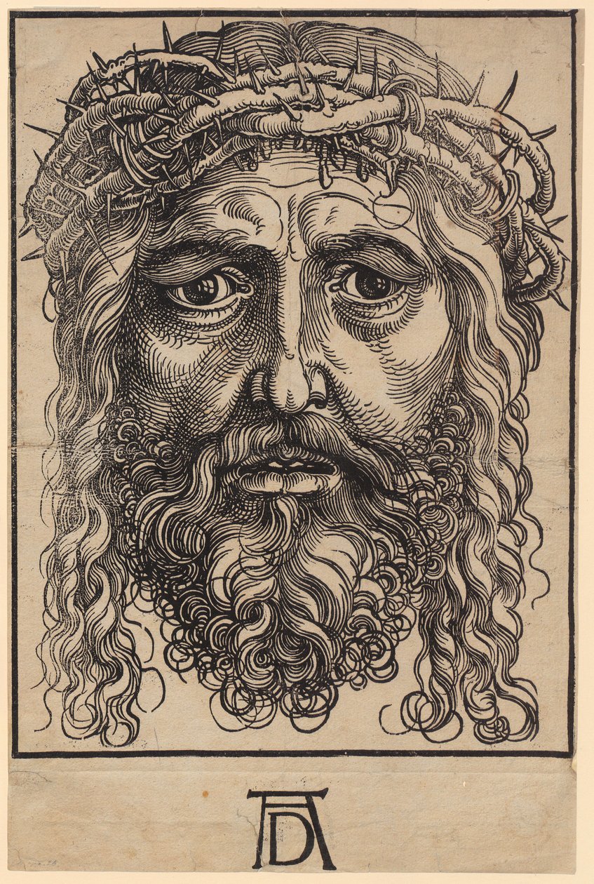 Stort Kristushuvud med törnekrona av Albrecht Dürer