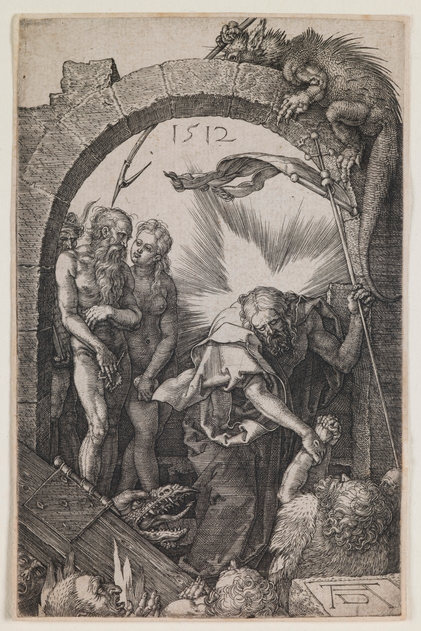 Harrowing of Hell, från serien "The Engraved Passion" av Albrecht Dürer