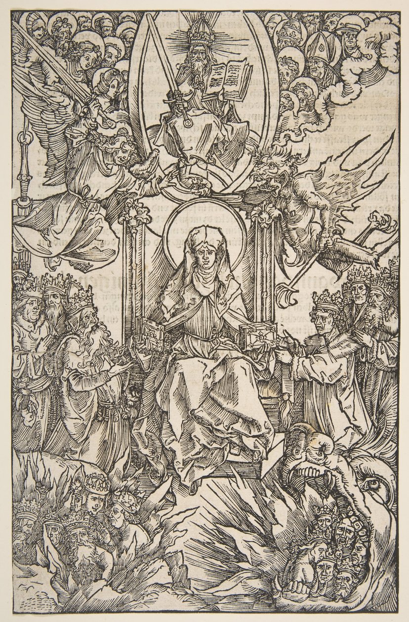 Illustration från Revelations Sancte Birgitte, Koberger Nürnberg 1502 Tyska Text.n.d. av Albrecht Dürer