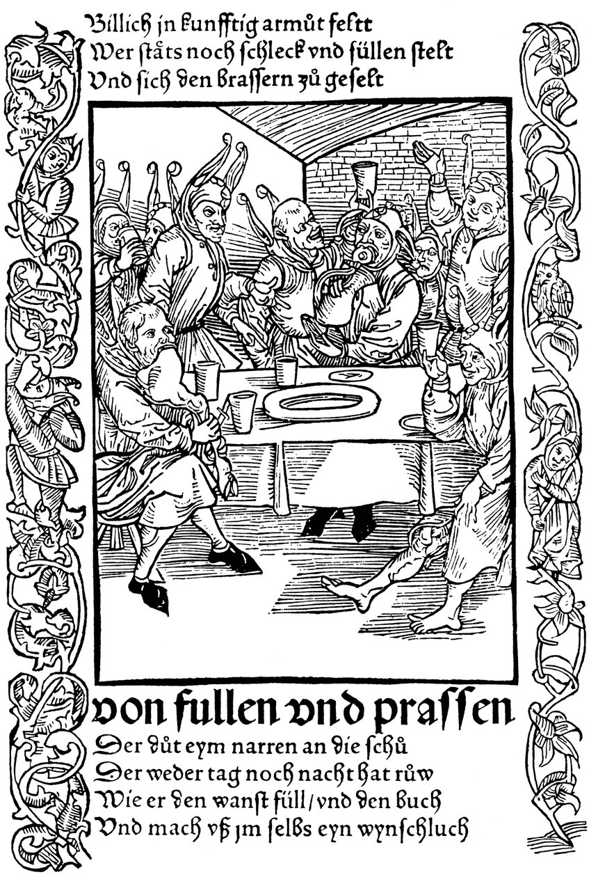 Illustration från boken Ship of Fools av Sebastian Brant, 1494. av Albrecht Dürer