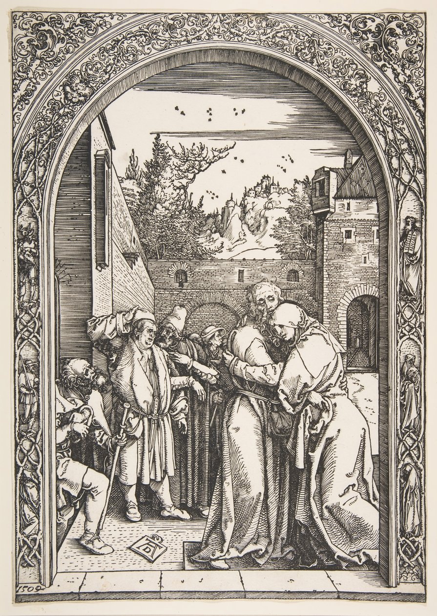 Joachim och Anna vid Gyllene porten, från Jungfruns liv, 1504. av Albrecht Dürer