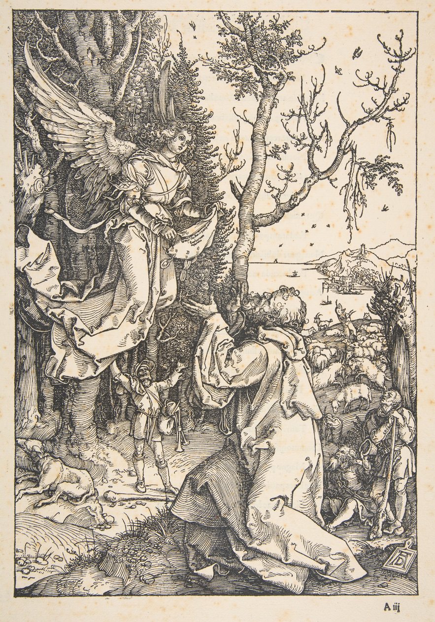 Joakim och ängeln, ur "Jungfru Marias liv" av Albrecht Dürer