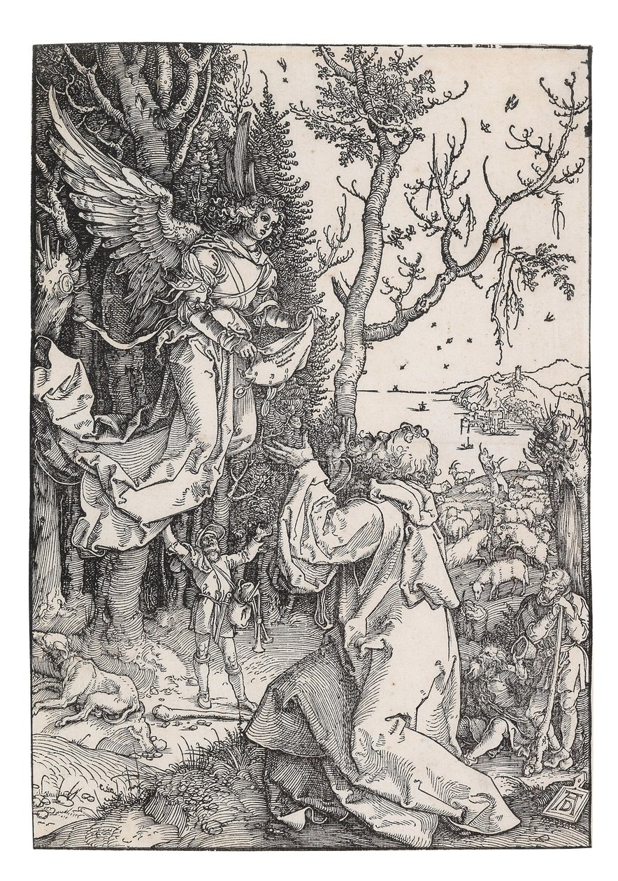 Joachim och ängeln, från Jungfruns liv, ca. 1504. av Albrecht Dürer