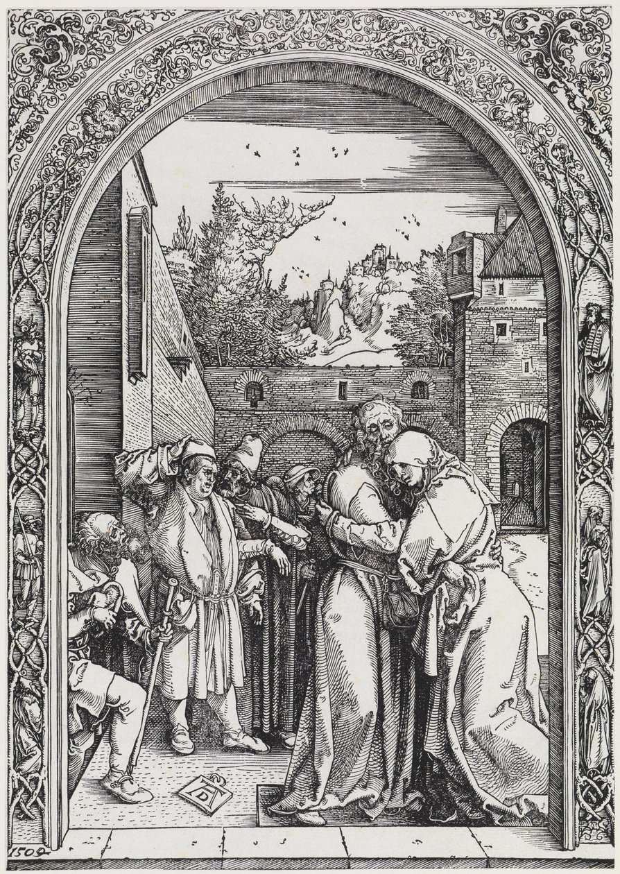 Joachim och Anna under den gyllene porten av Albrecht Dürer