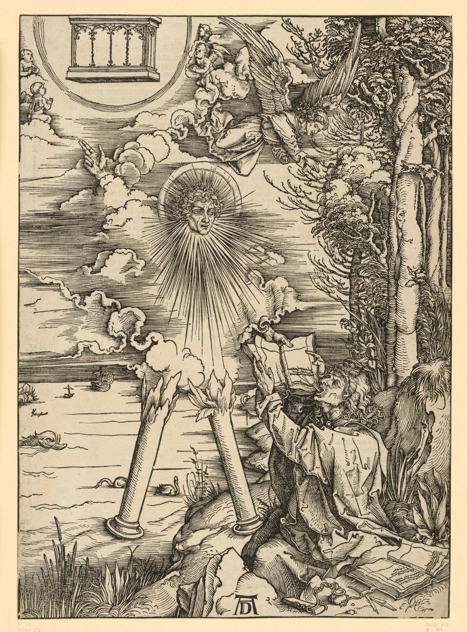 Johannes slukar boken (Uppenbarelseboken) av Albrecht Dürer