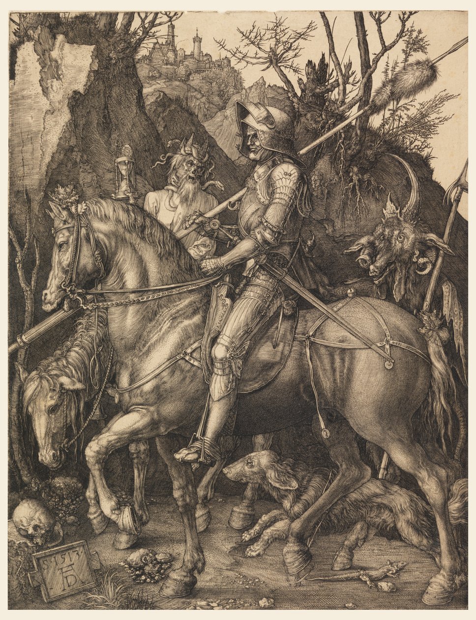 Riddare, Döden och Djävulen av Albrecht Dürer