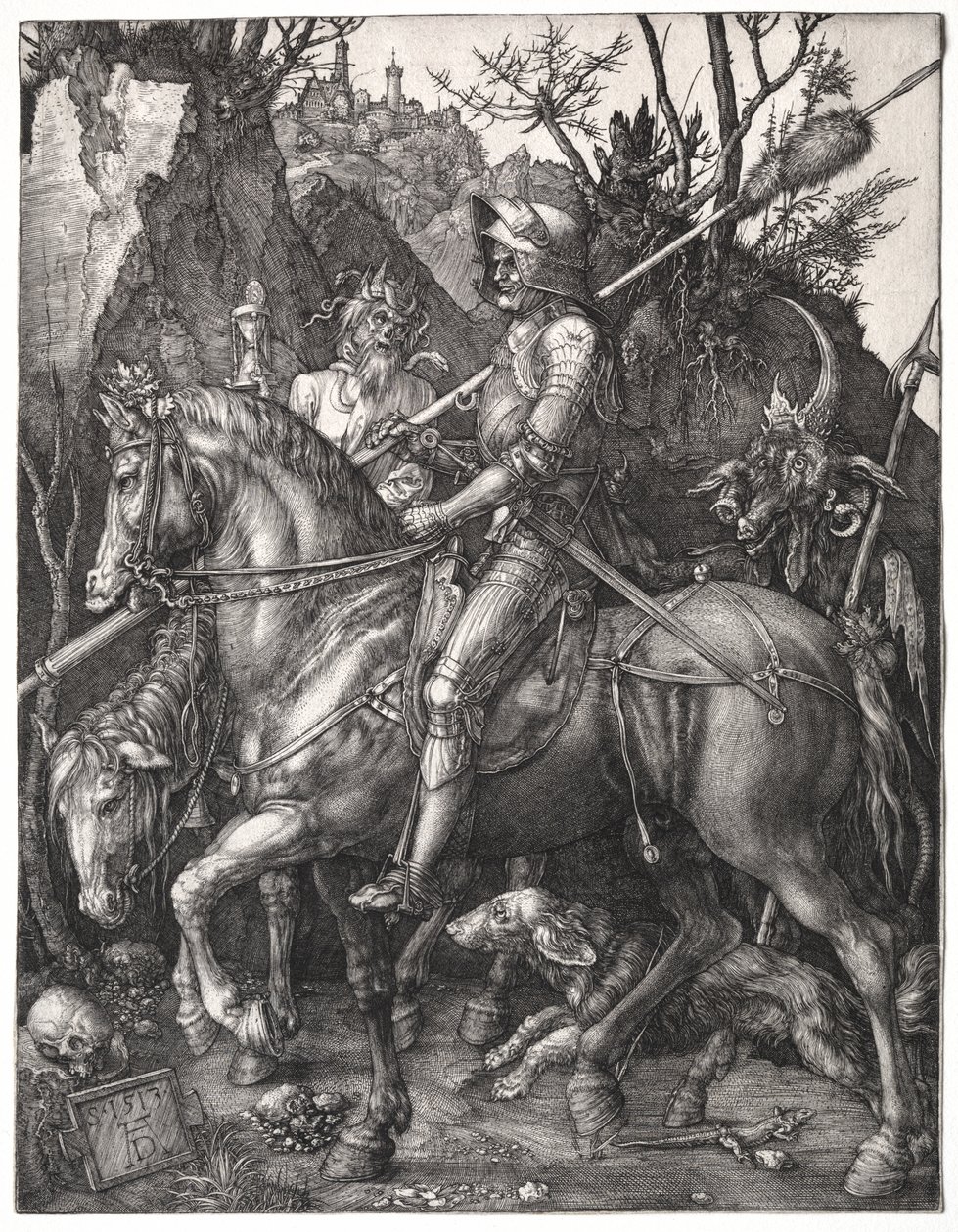 Riddare, Döden och Djävulen av Albrecht Dürer