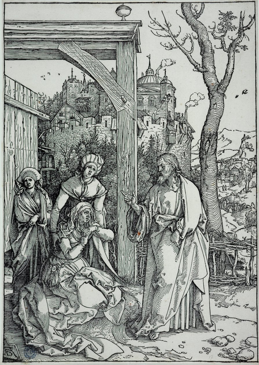 Jungfru Marias liv: Jesus tar farväl av sin mor (Bartsch 92) av Albrecht Dürer