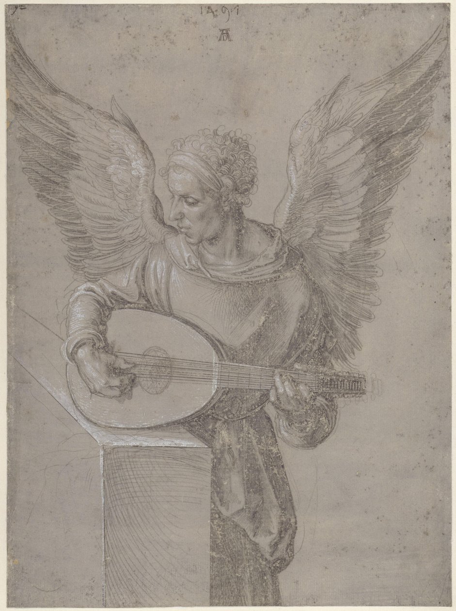 Ängel som spelar luta av Albrecht Dürer