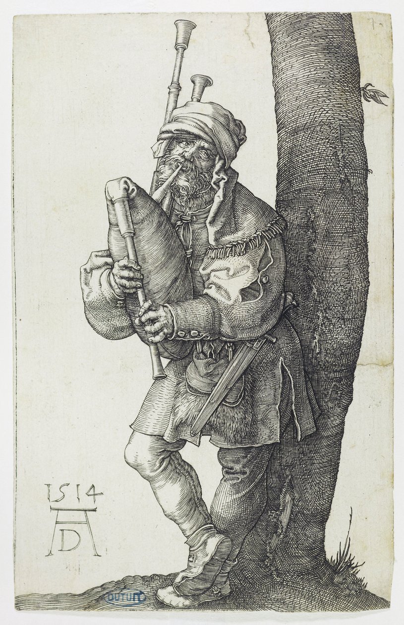 Säckpipespelaren (Bartsch 91) av Albrecht Dürer