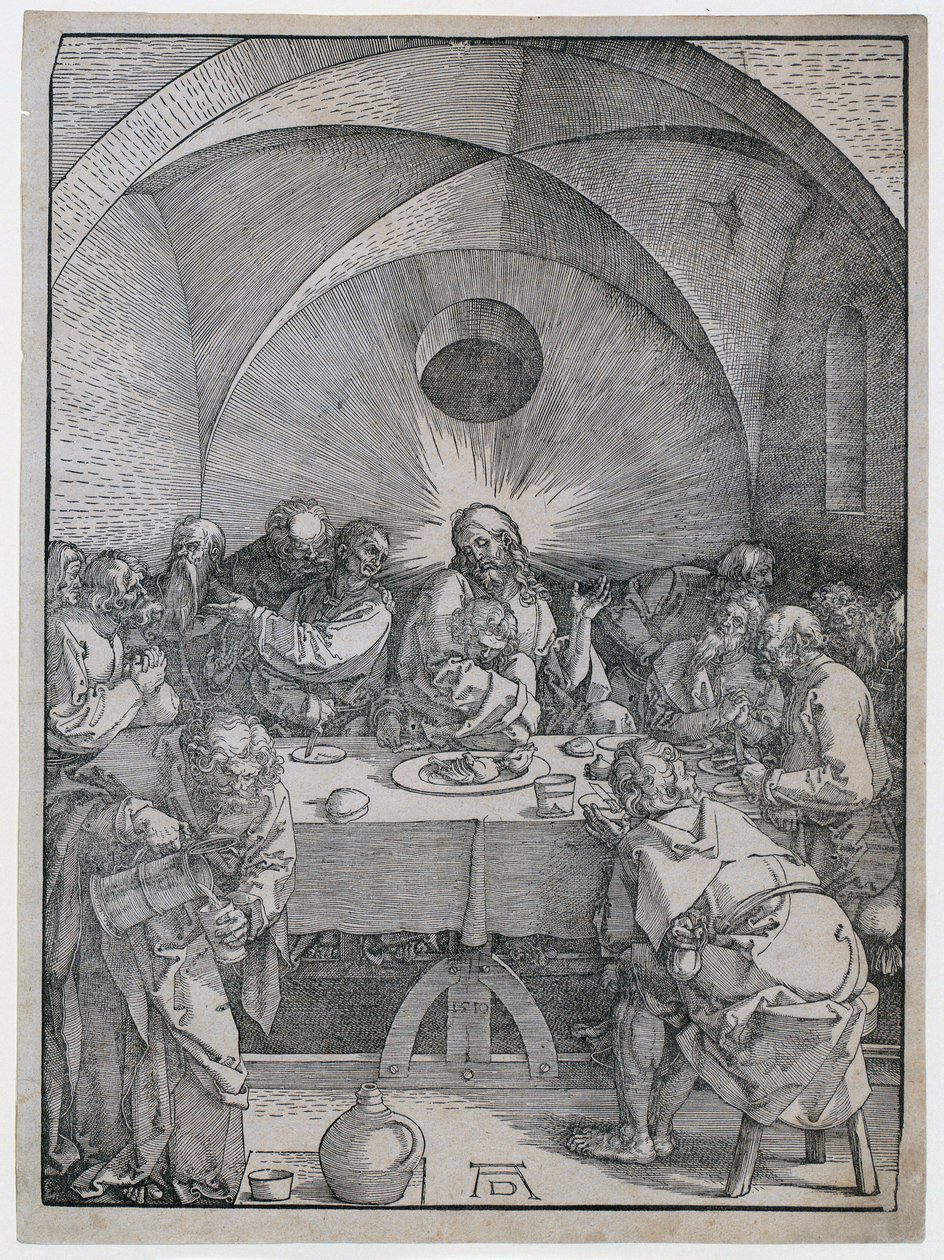 Den sista måltiden, blad 2 i serien ”Den stora passionen” av Albrecht Dürer