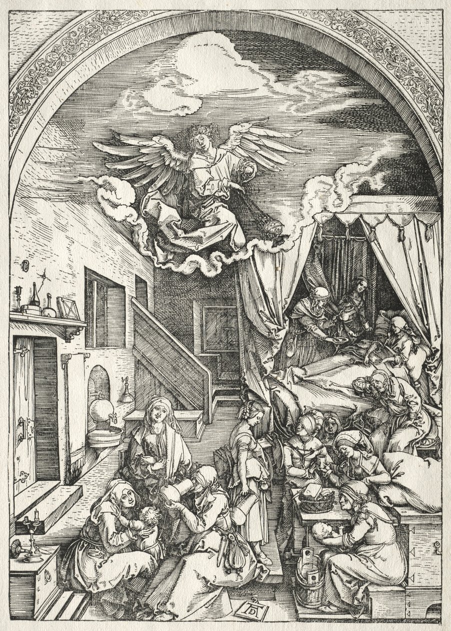 Jungfruns liv: Jungfruns födelse, 1504-1505. av Albrecht Dürer