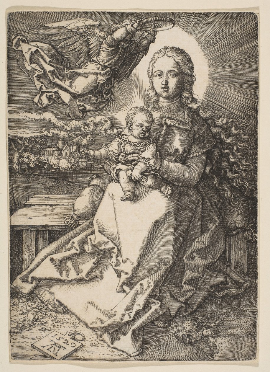 Madonna krönt av en ängel av Albrecht Dürer