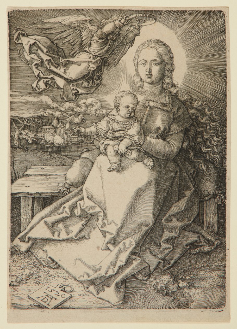 Madonna krönt av en ängel av Albrecht Dürer