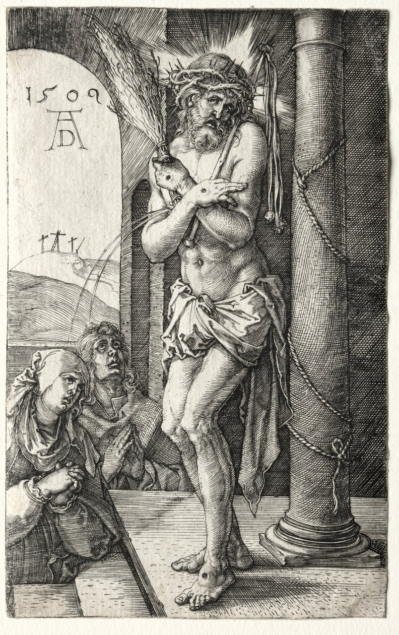 Man av sorger vid kolonnen, 1509. av Albrecht Dürer