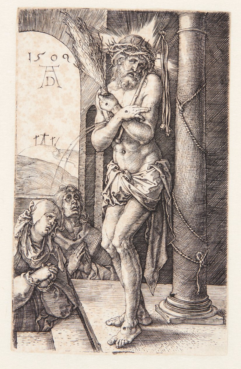 Smärtornas man vid kolonnen av Albrecht Dürer