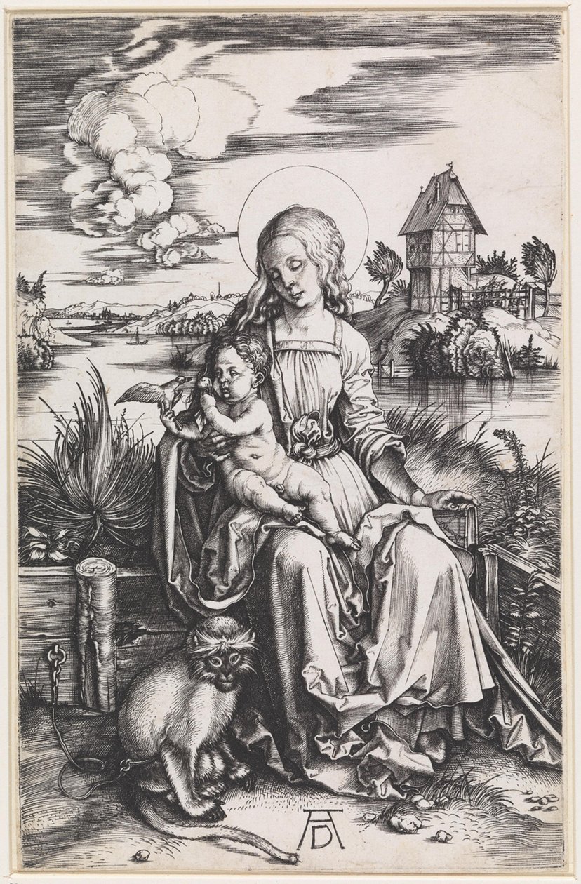 Maria med barnet och en apa av Albrecht Dürer