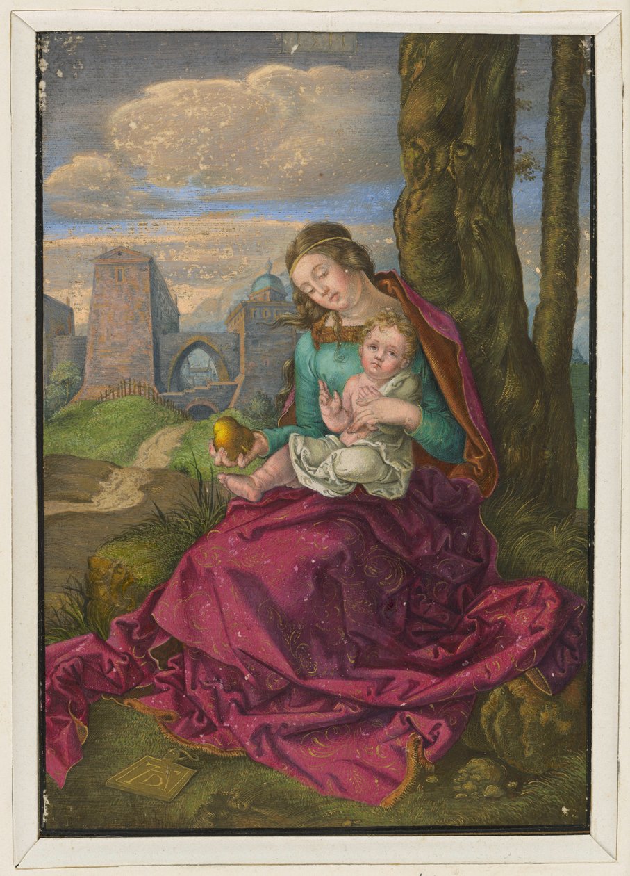 Maria med barnet och ett päron av Albrecht Dürer
