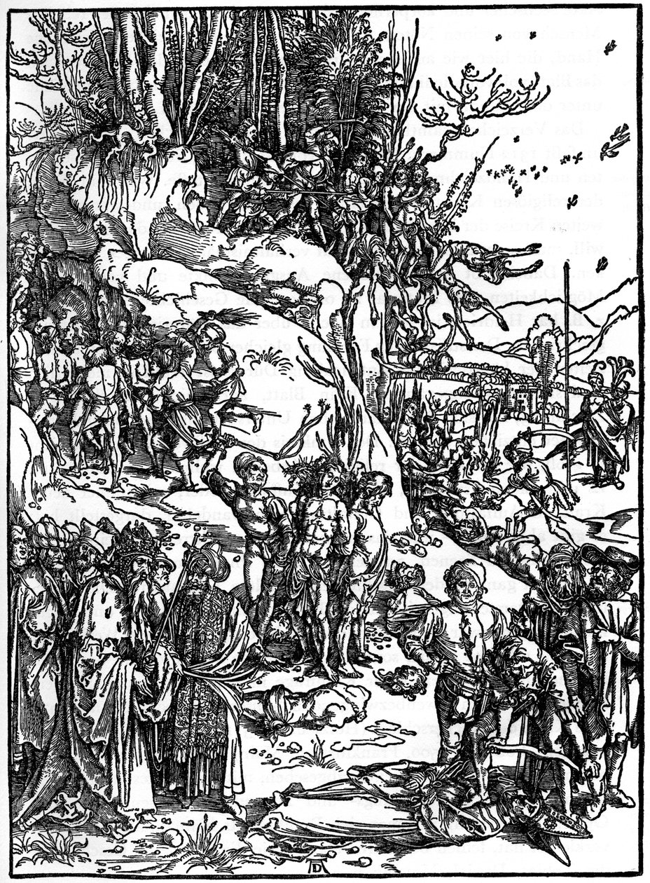 De tiotusen kristnas martyrskap på berget Ararat, 1495-1497, 1936 av Albrecht Dürer