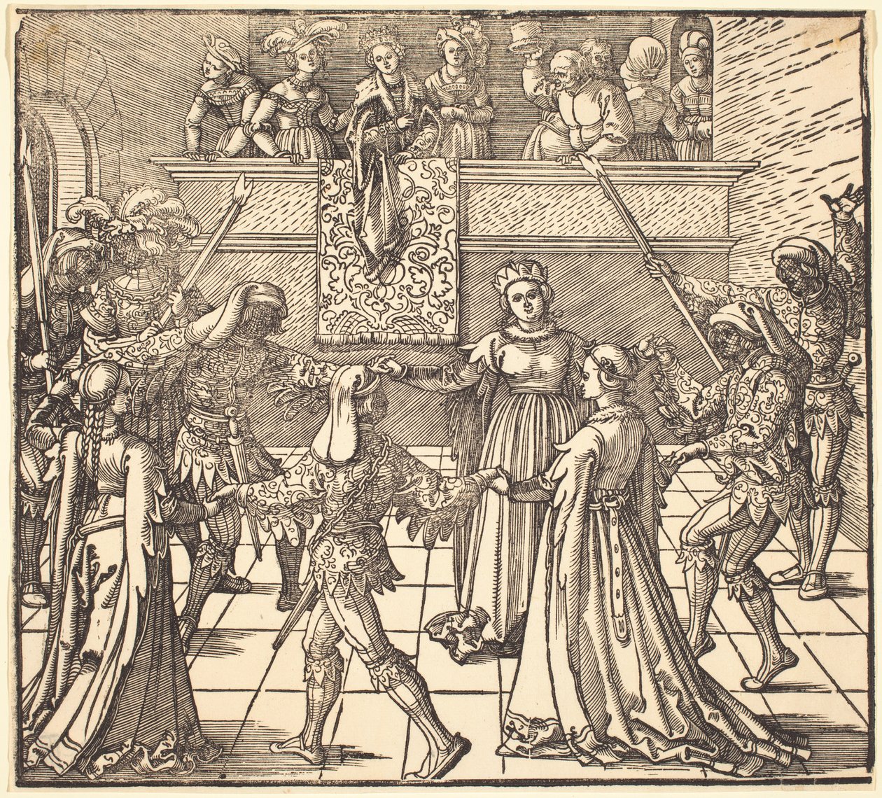 Maskeraddans med facklor av Albrecht Dürer