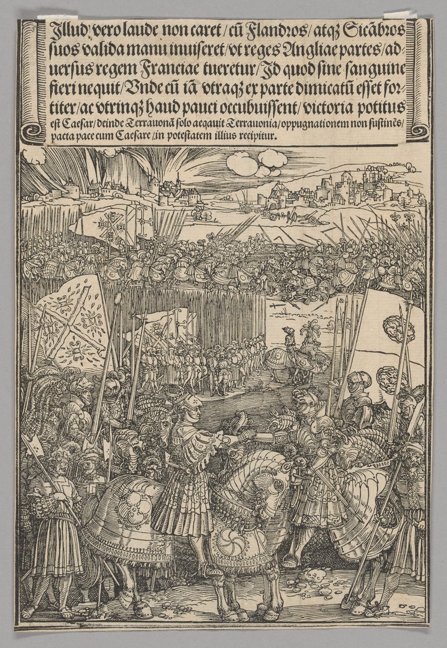 Maximilian och Henrik VIII av England, skylt 22 från historiska scener från kejsar Maximilian I:s liv från triumfbågen av Albrecht Dürer