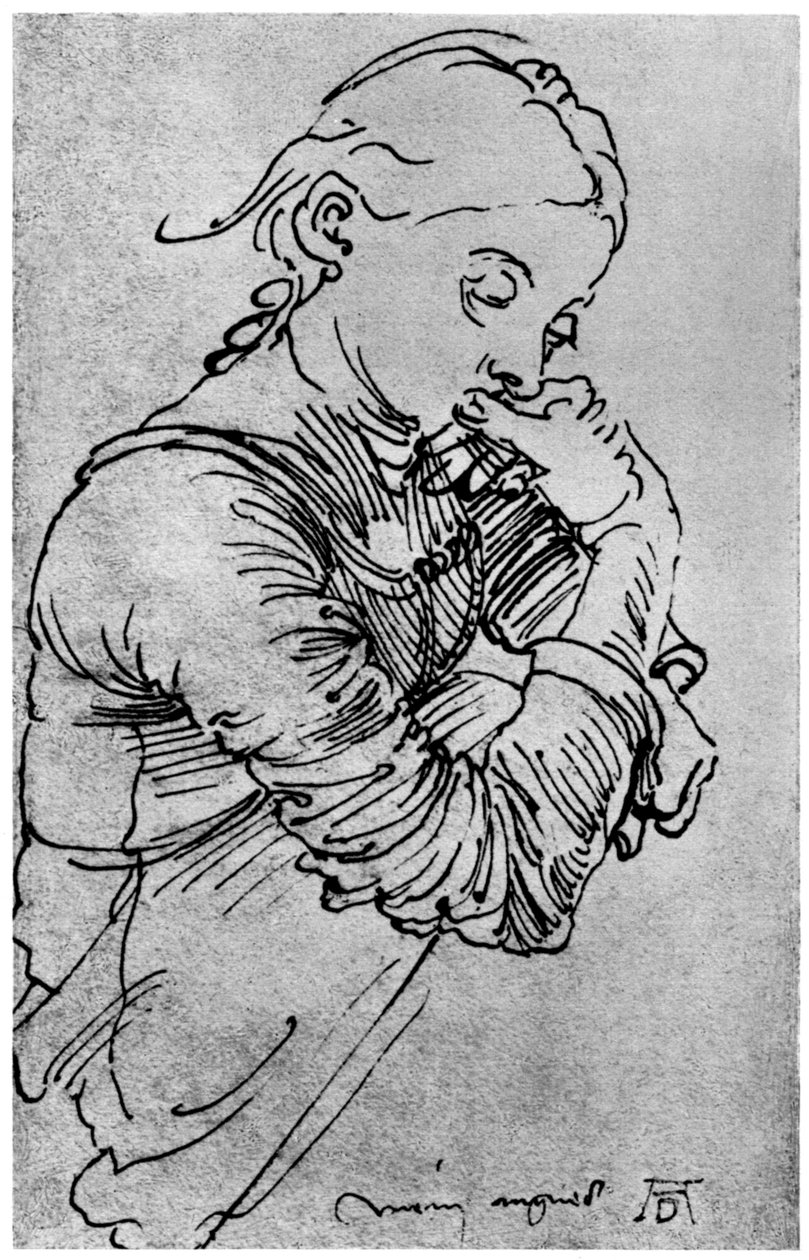 Min Agnes, Durers fru avbildad som en flicka, 1495, 1936 av Albrecht Dürer