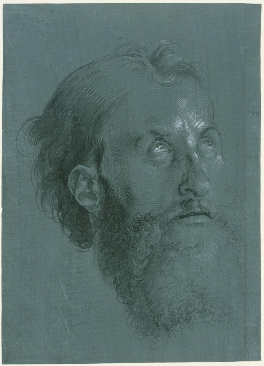 En apostels huvud vänt åt höger av Albrecht Dürer