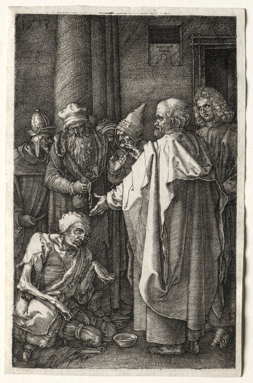 Peter och Johannes helar den krympling vid tempelporten, 1512. av Albrecht Dürer