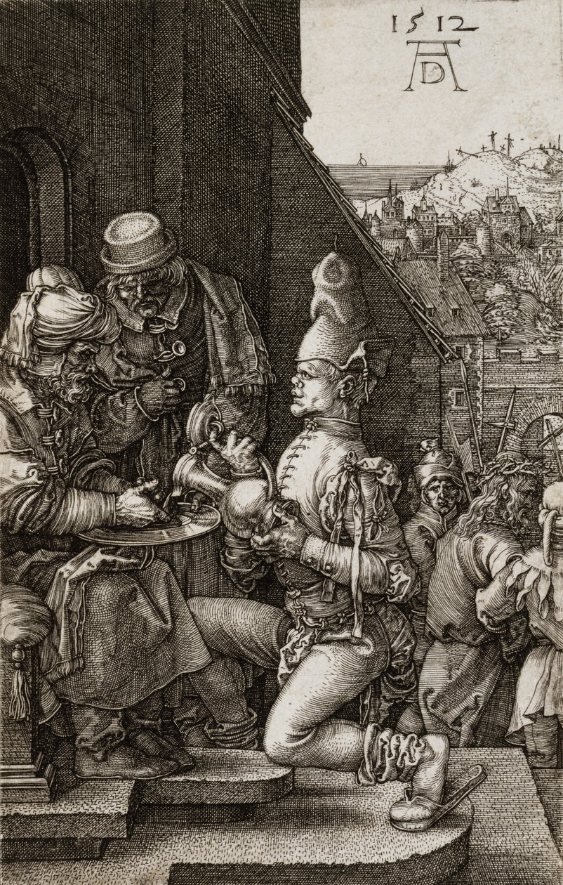 Pilatus tvättar sina händer från The Passion, 1512 av Albrecht Dürer