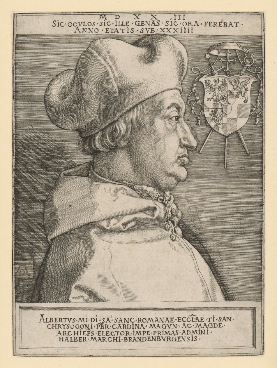 Porträtt av kardinal Albrecht av Brandenburg (Den store kardinalen) av Albrecht Dürer