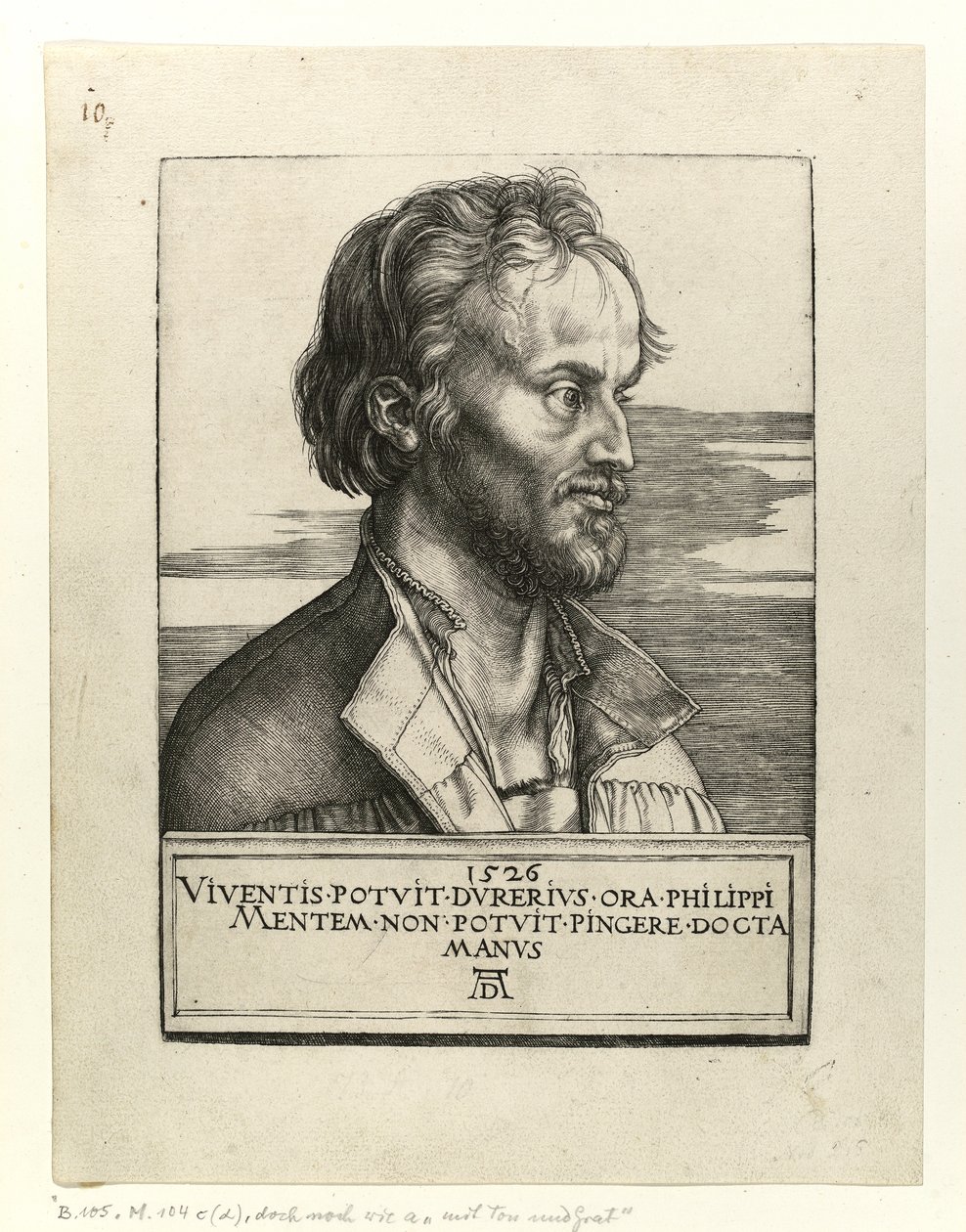 Porträtt av Philip Melanchthon, 1526 av Albrecht Dürer