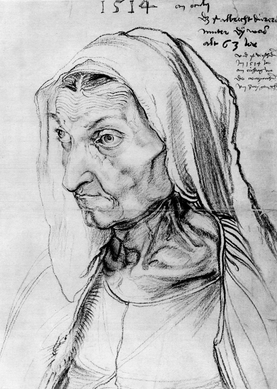 Porträtt av konstnärens mor, 1514, 1936 av Albrecht Dürer