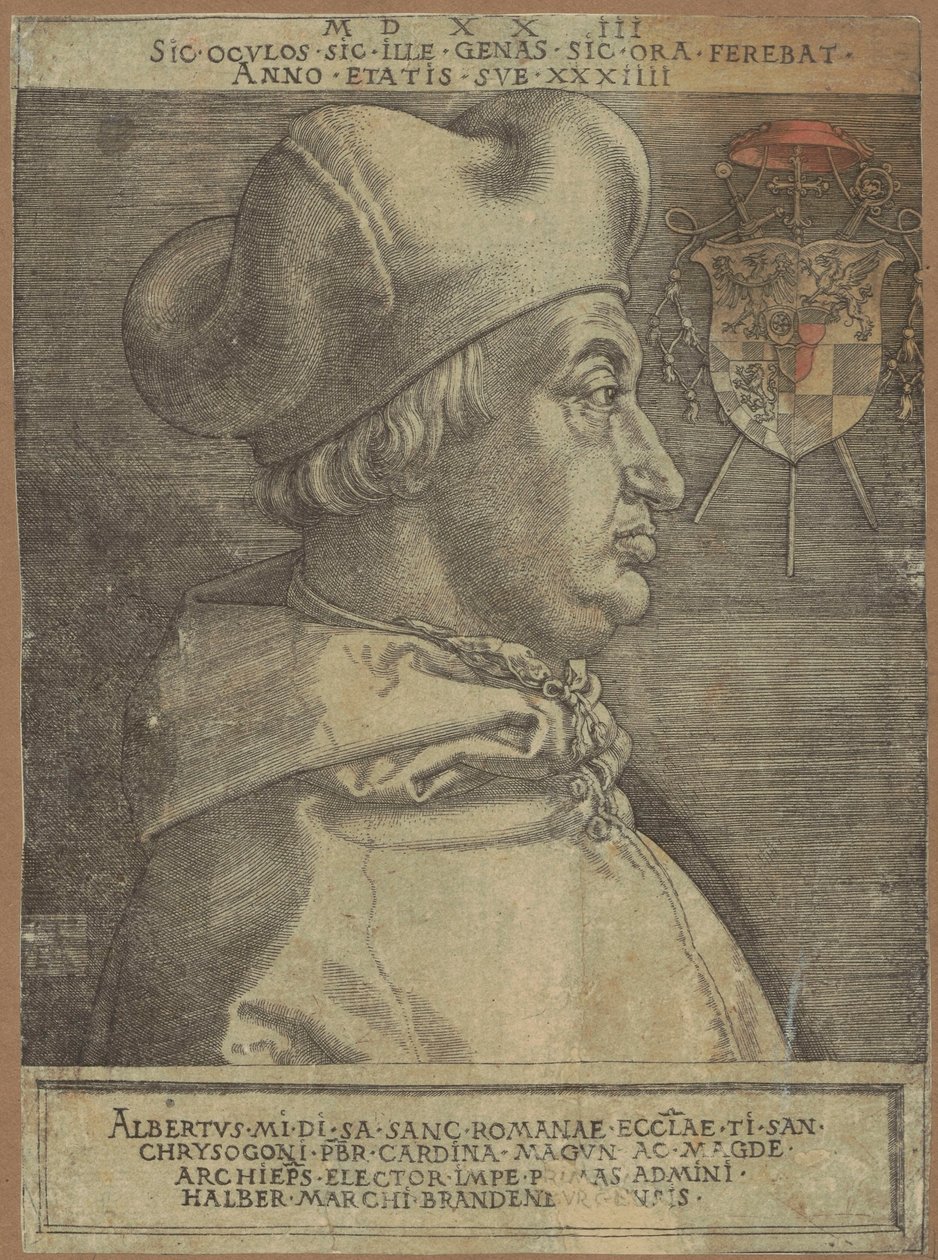 Porträtt av kardinal Albrecht von Brandenburg (den så kallade store kardinalen) av Albrecht Dürer