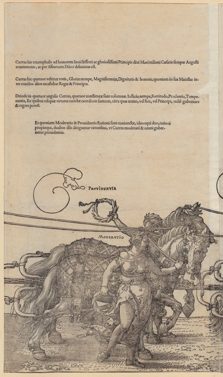 Providentia, blad 3 ur serien "Den stora triumfvagnen" av Albrecht Dürer