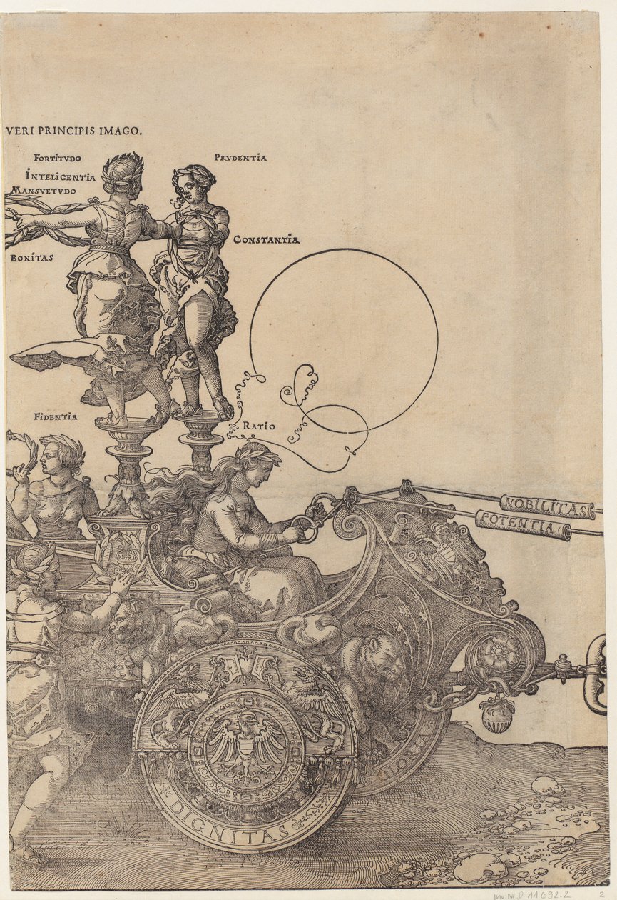 Höger sida av vagnen, blad 2 i serien ”Den stora triumfvagnen” av Albrecht Dürer