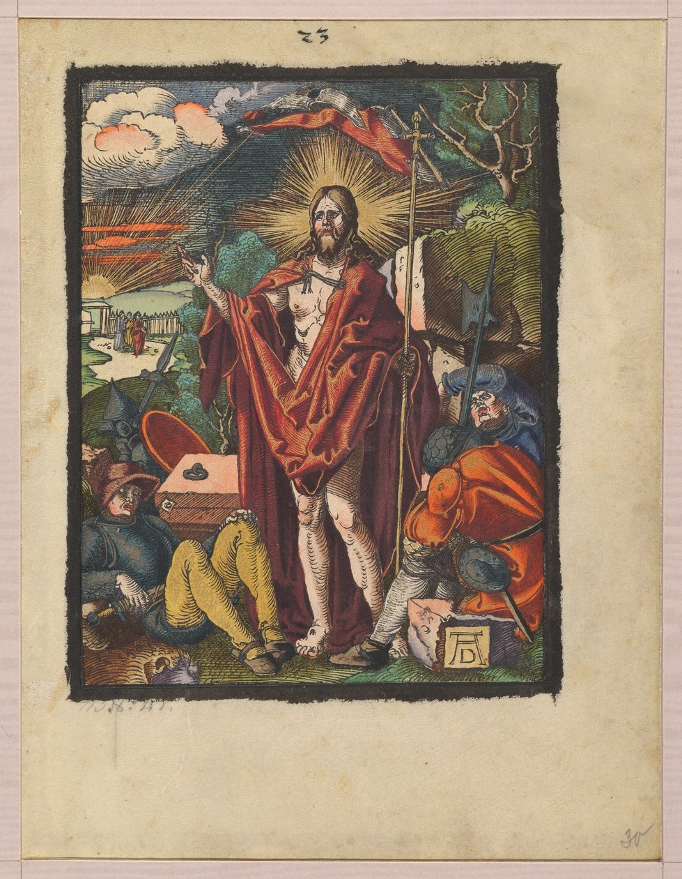 Auferstehung, aus "Die kleine Holzschnittpassion" av Albrecht Dürer