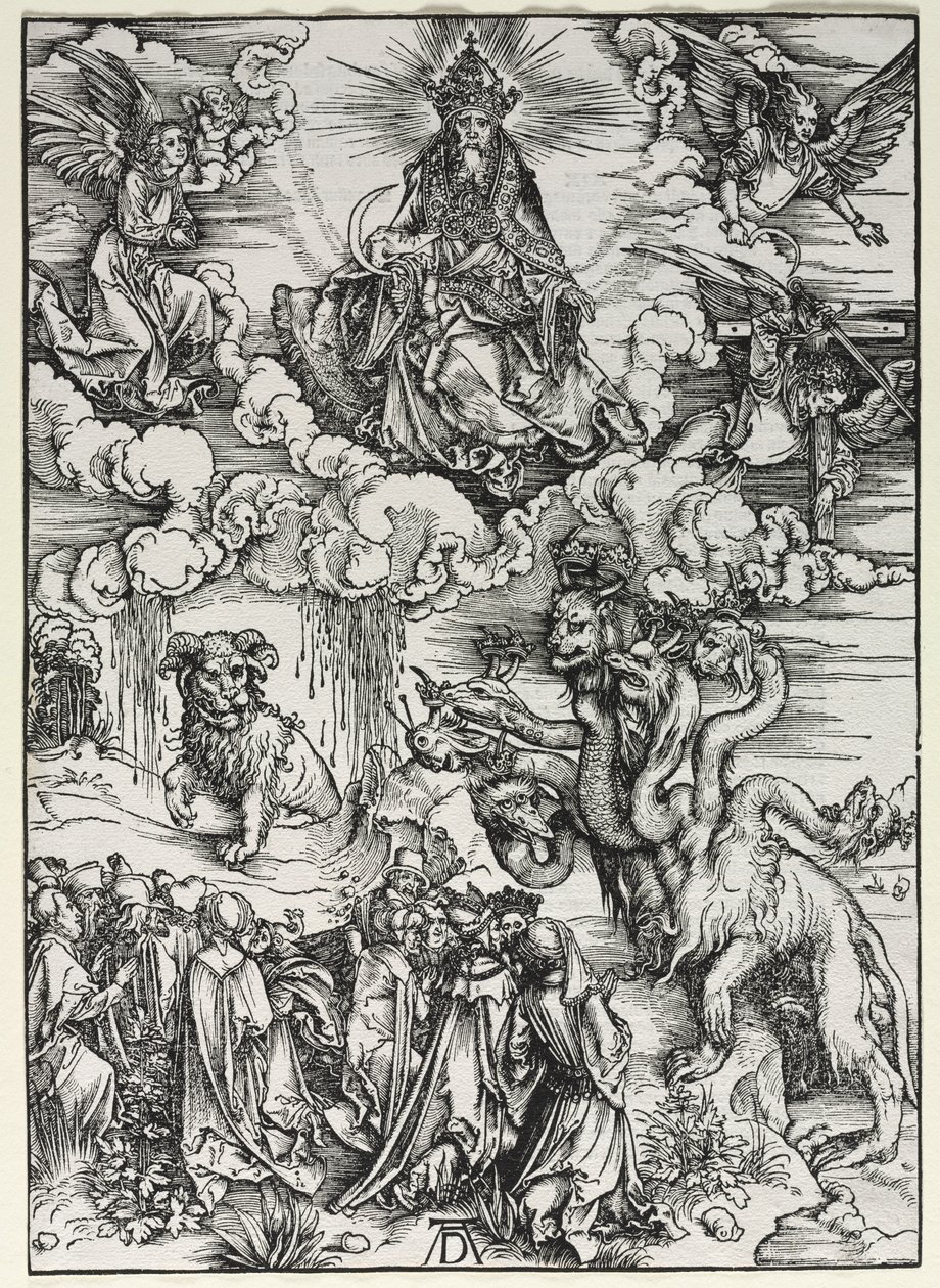 Johannes uppenbarelse: Odjuret med ramshorn av Albrecht Dürer