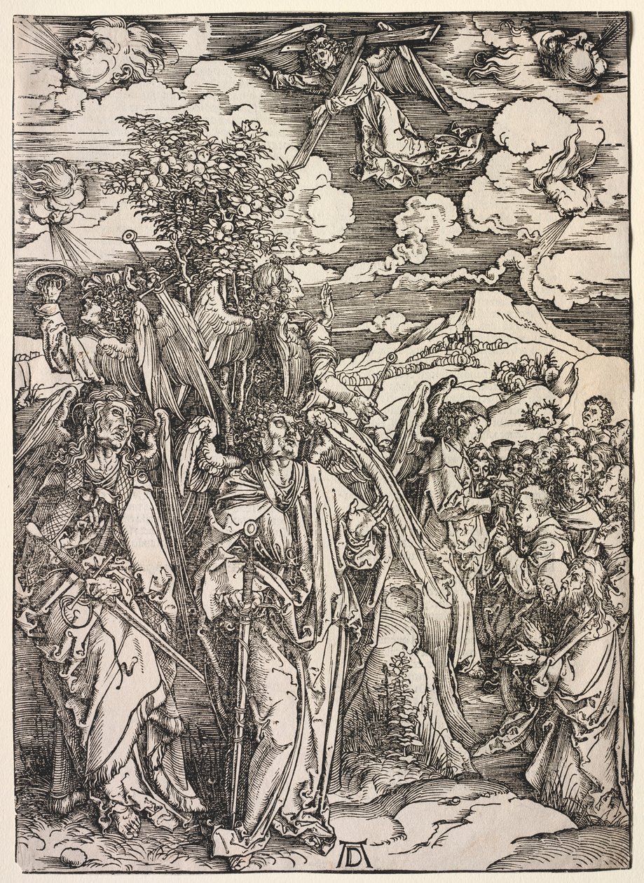 Johannes uppenbarelse: Four Angels Holding Up the Winds, 1511. av Albrecht Dürer