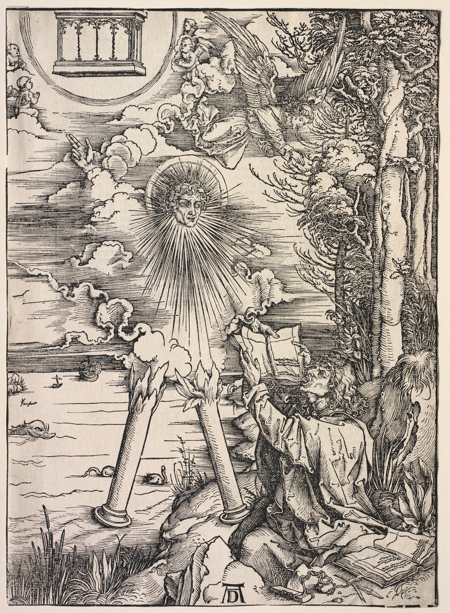 Uppenbarelse av St. John: St. John slukar böckerna av Albrecht Dürer