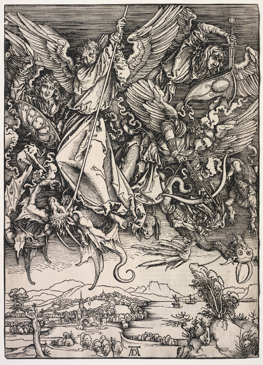 Uppenbarelse av St. John: St. Michael slåss mot draken av Albrecht Dürer