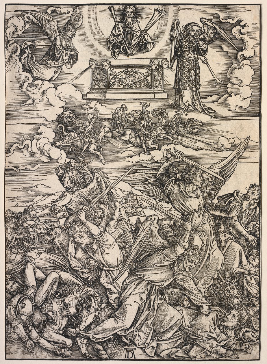 Johannes uppenbarelse: The Four Destroying Angels, 1511. av Albrecht Dürer