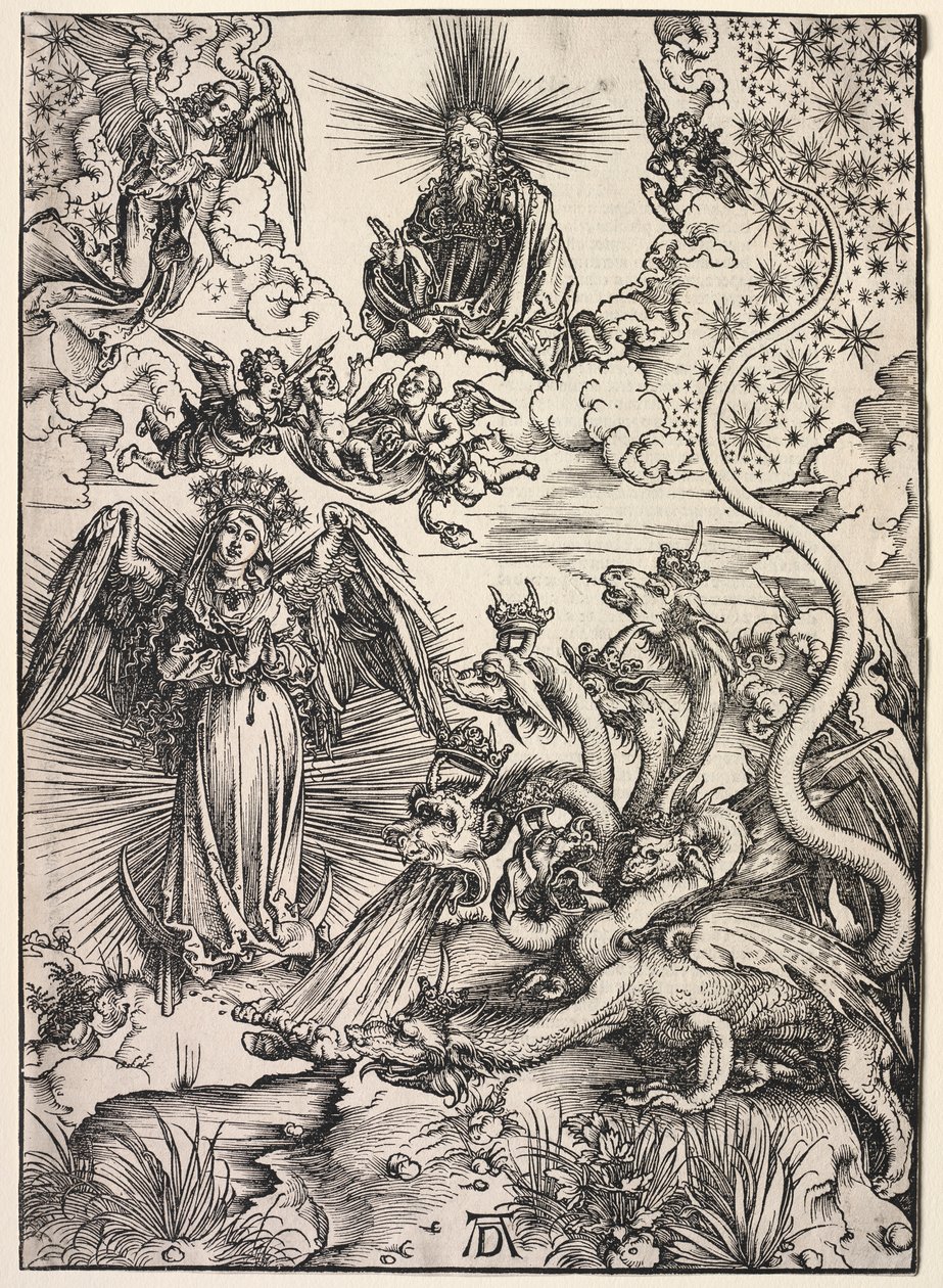 Johannes uppenbarelse: Kvinnan klädd med solen av Albrecht Dürer