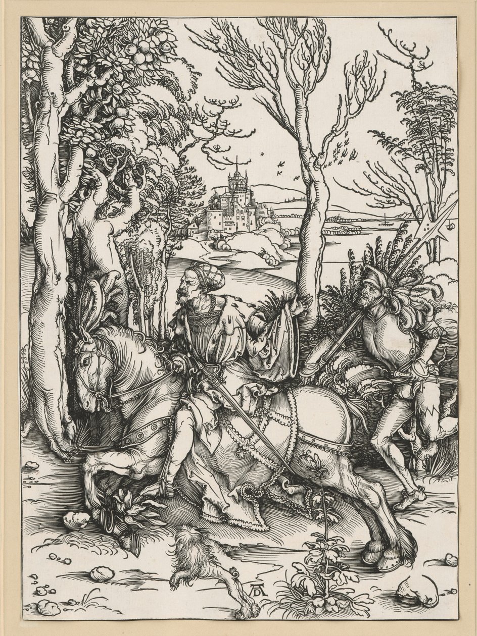Riddare till häst och landsknekt av Albrecht Dürer