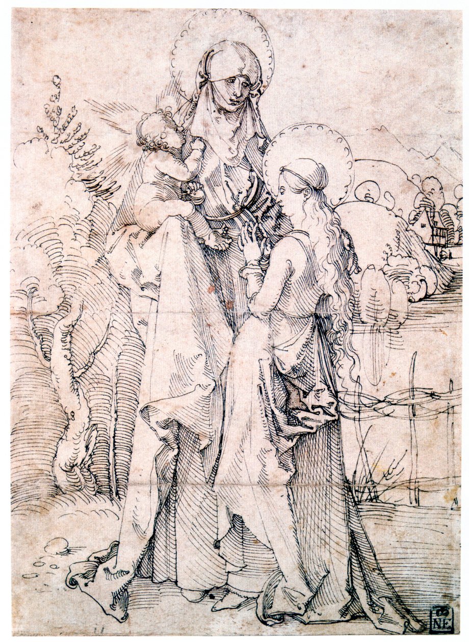 Sankta Anna med barnet och Jungfru Maria, c1500 av Albrecht Dürer