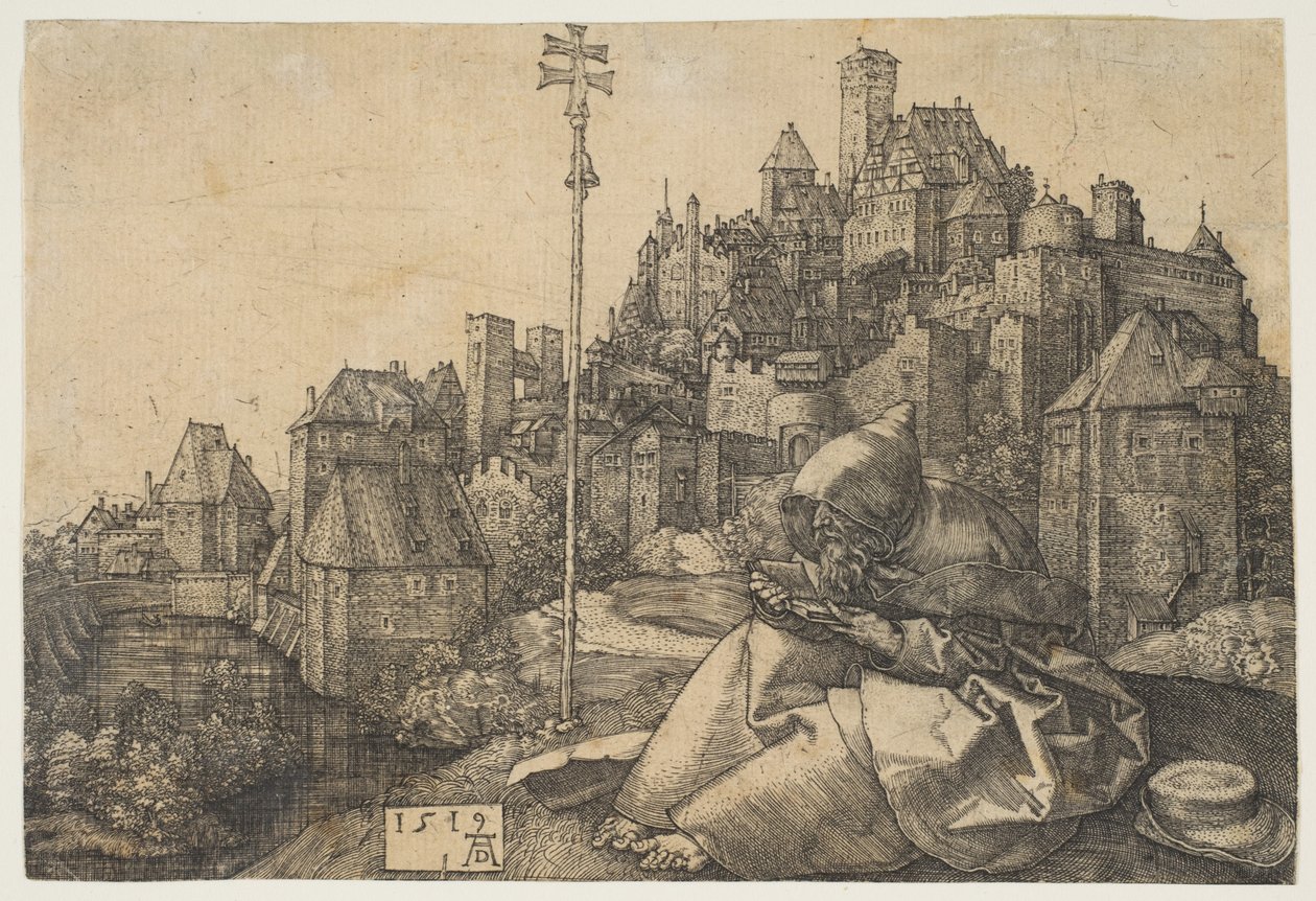 Läsning om den helige Antonius av Albrecht Dürer