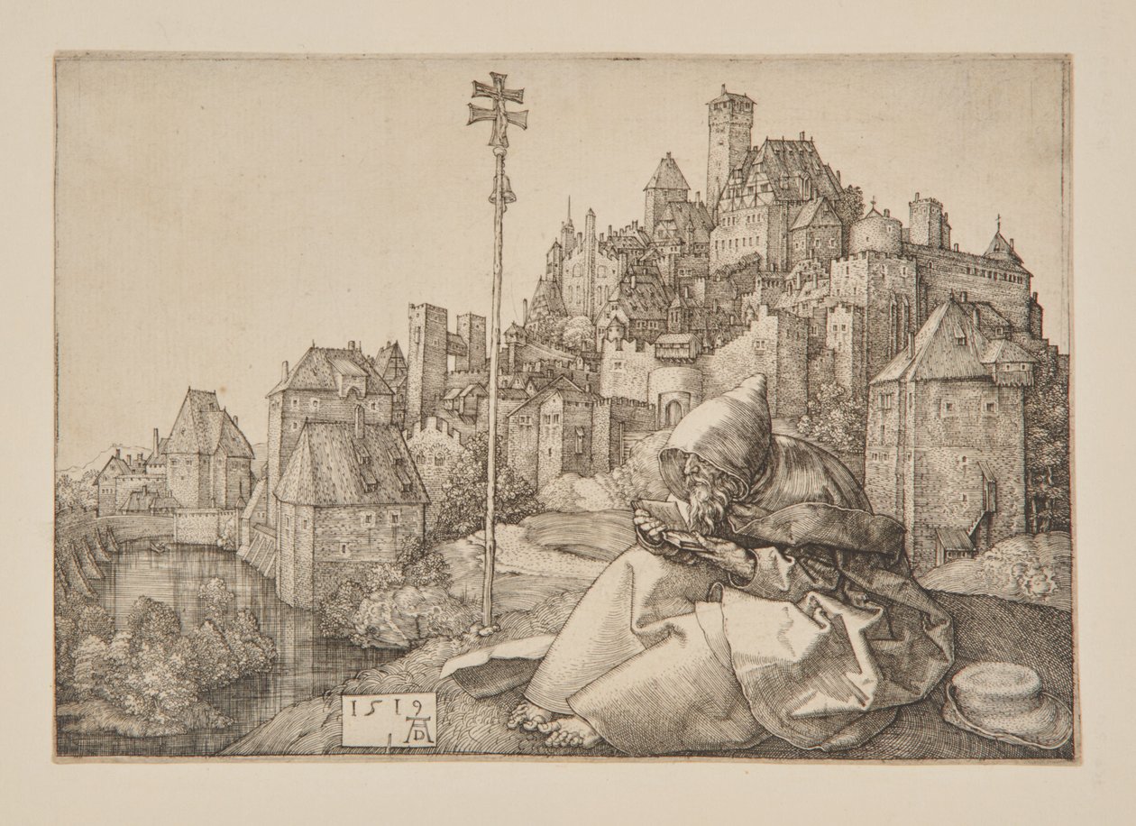 Sankt Antonius läser av Albrecht Dürer