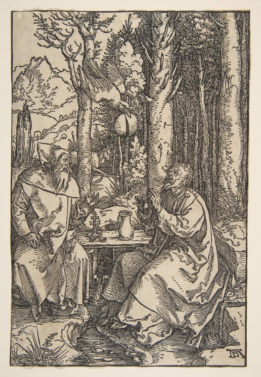 Saint Anthony och Saint Paul i öknen, ca. 1503. av Albrecht Dürer